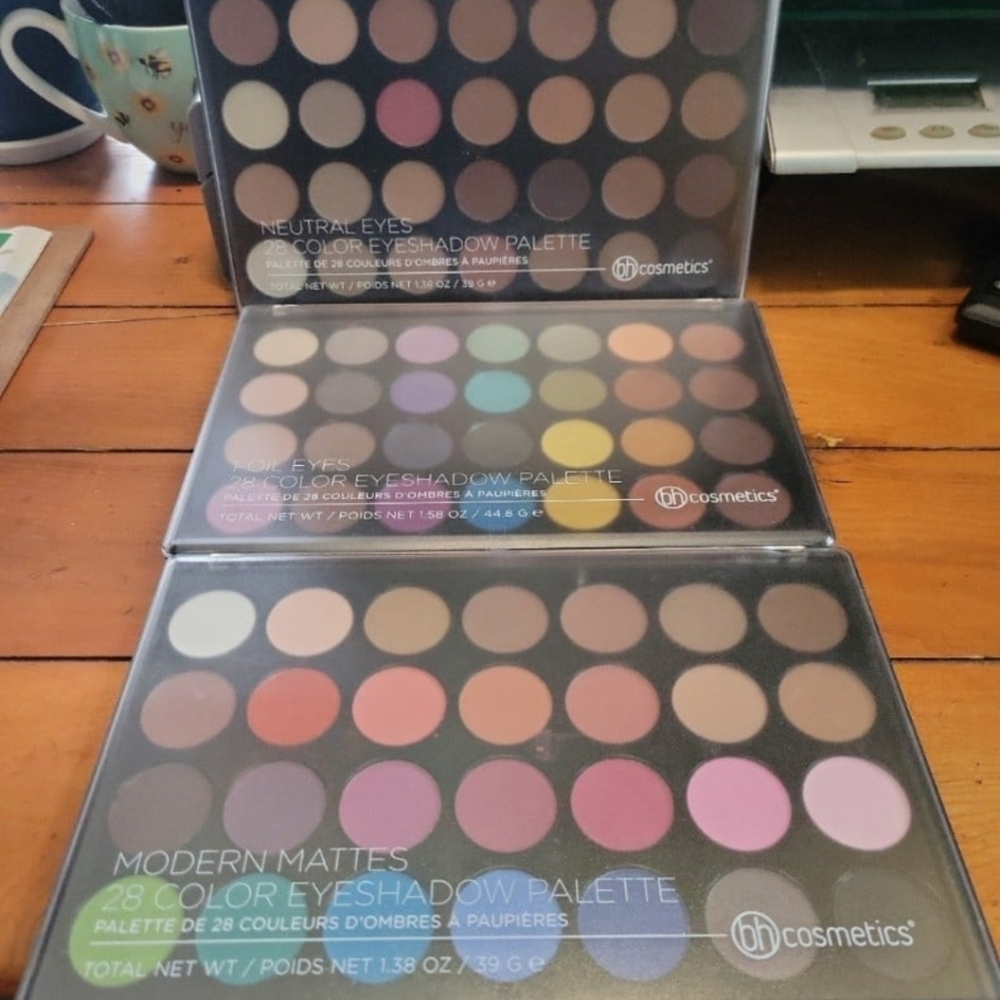 3 BH cosmetics palettes mattes, foil, neutral
